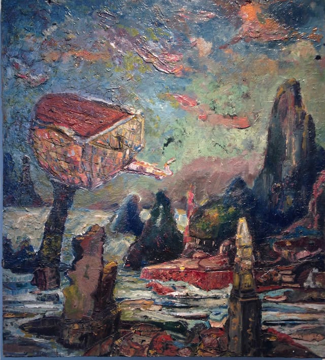 Vilaykorn Sayaphet, "Untitled" (2014),  oil on board, 20 x 18 inches