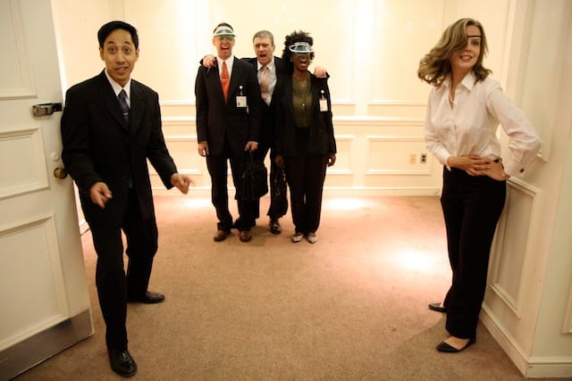 Trade Practices. Pictured L-R: Dax Valdes, Mike Iveson, Peter McCabe, Daphne Gaines, Mary Rasmussen. Photo credit: Carl Skutsch.