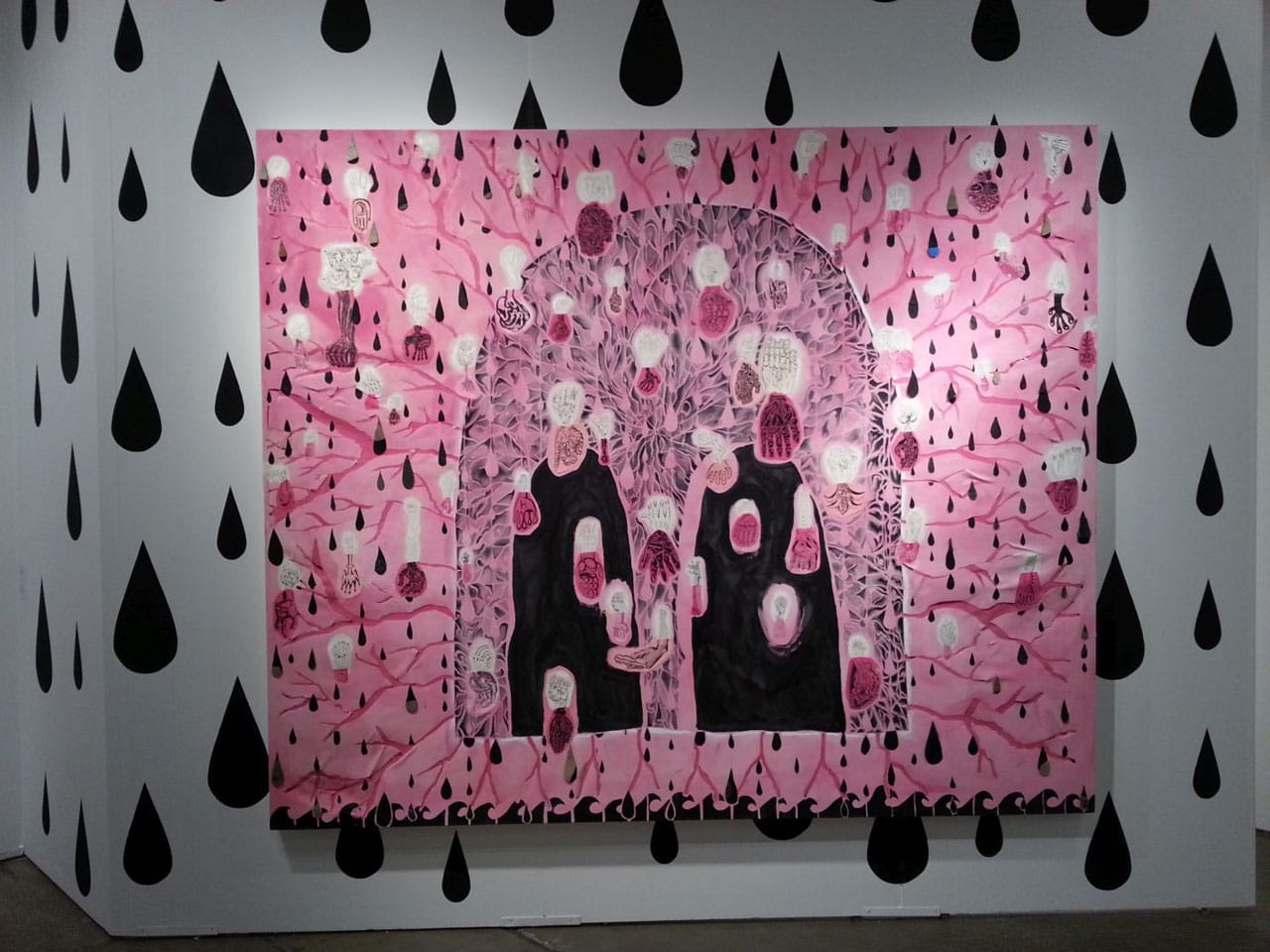 Trenton Doyle Hancock, "Campbell’s Streetlight" (2010), acrylic and mixed media on canvas, 90” x 108”