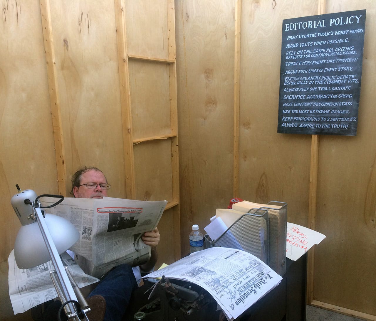 The cranky newspaper editor with his "Editorial Policy"