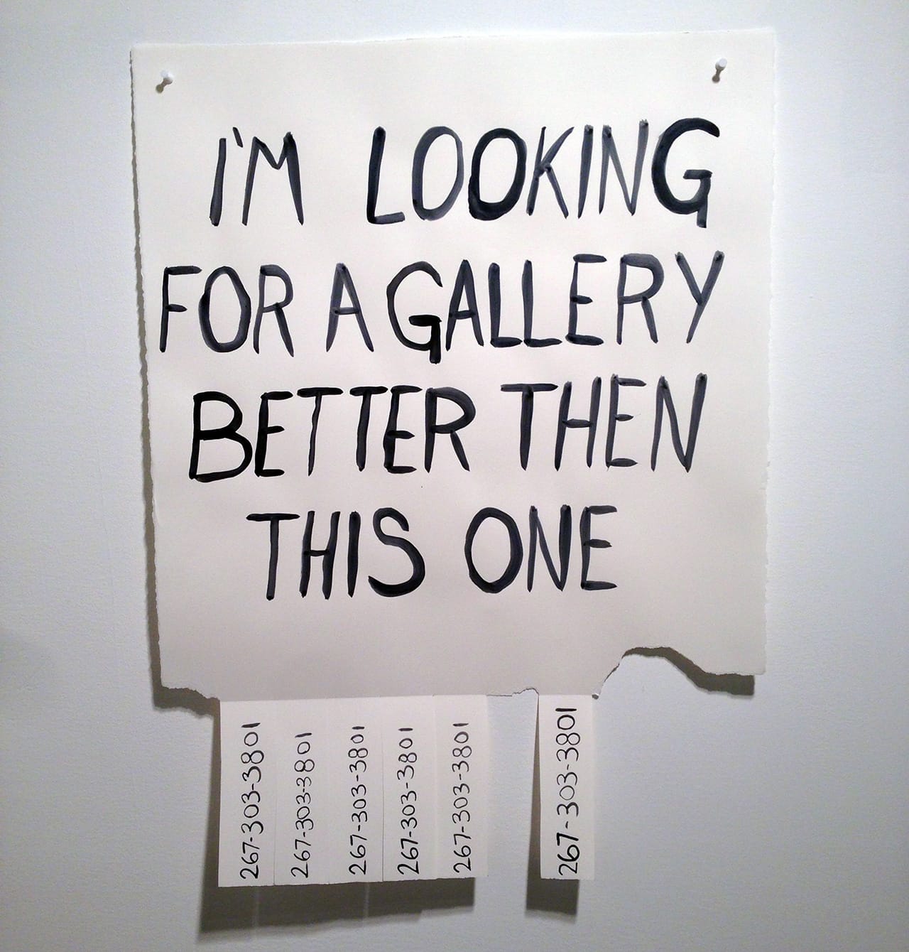 Adam Parker Smith's "I'm Looking for a Gallery Better Then This One" (2013) at the Davidson Contemporary booth of Pulse New York 2014 (photo Hrag Vartanian/Hyperallergic)