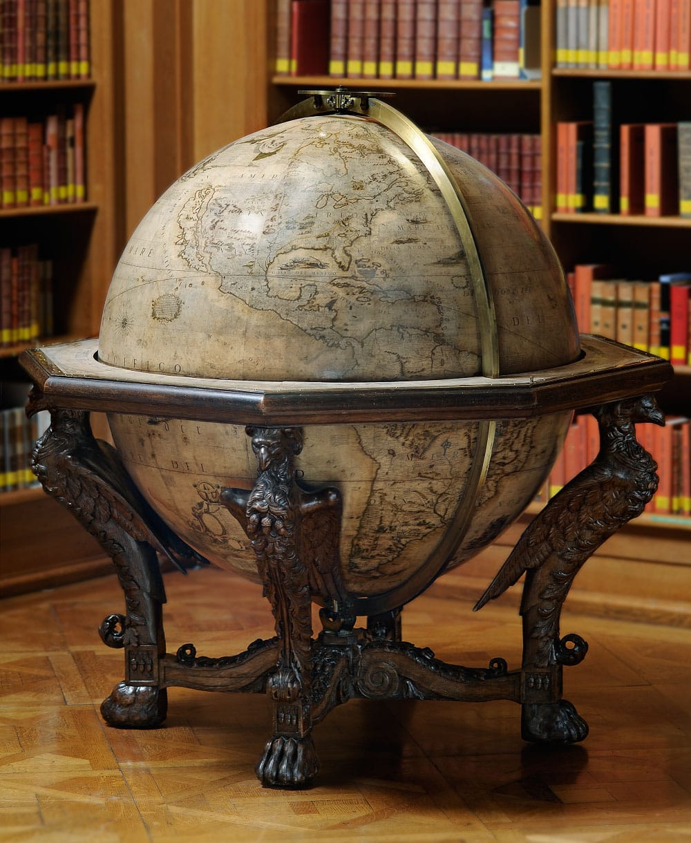 Vincenzo Coronelli, "Globe" (1697), 146 x 107 x 107 cm, Bibliothèque nationale de France, Maps and Plans Department (© Bibliothèque nationale de France, département des Cartes et plans) (click to enlarge)