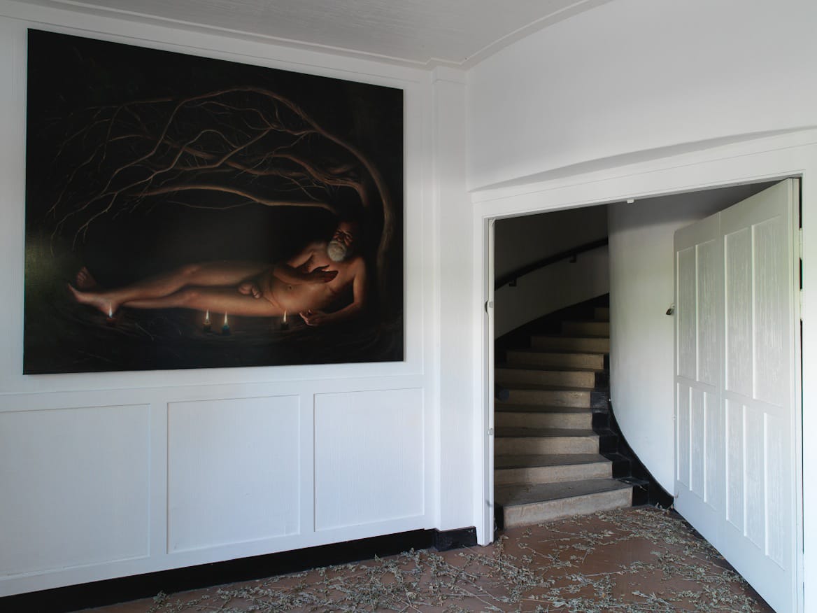 T.M. Davy’s portrait of AA Bronson, “AA in the Magic Forest” (2012) opens the exhibition.