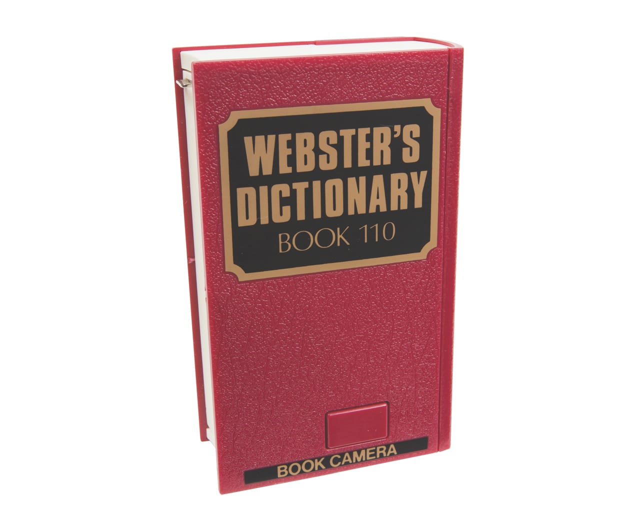 Webster ’s Dictionary Book Camera Manufactured in China for Shutter Chance. Year: 1970s. Film: 110.