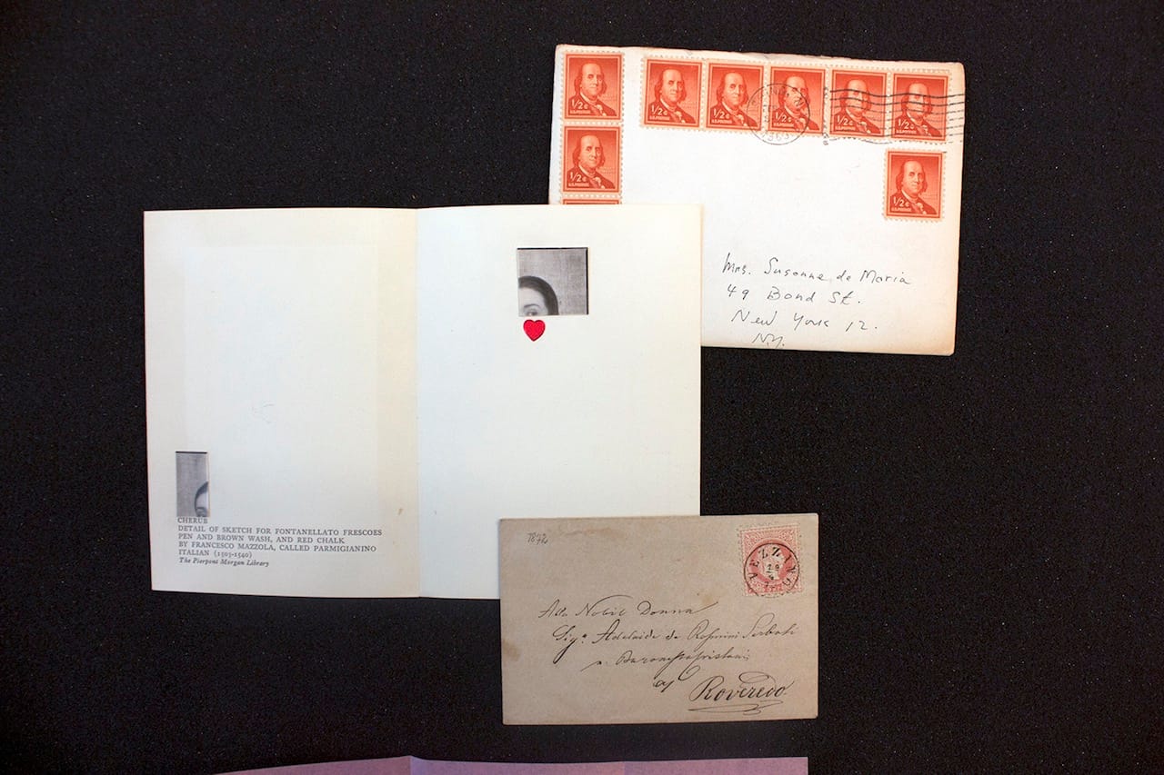 Correspondence between Joseph Cornell and Susanna De Maria Wilson (Image courtesy of the Getty Research Institute)