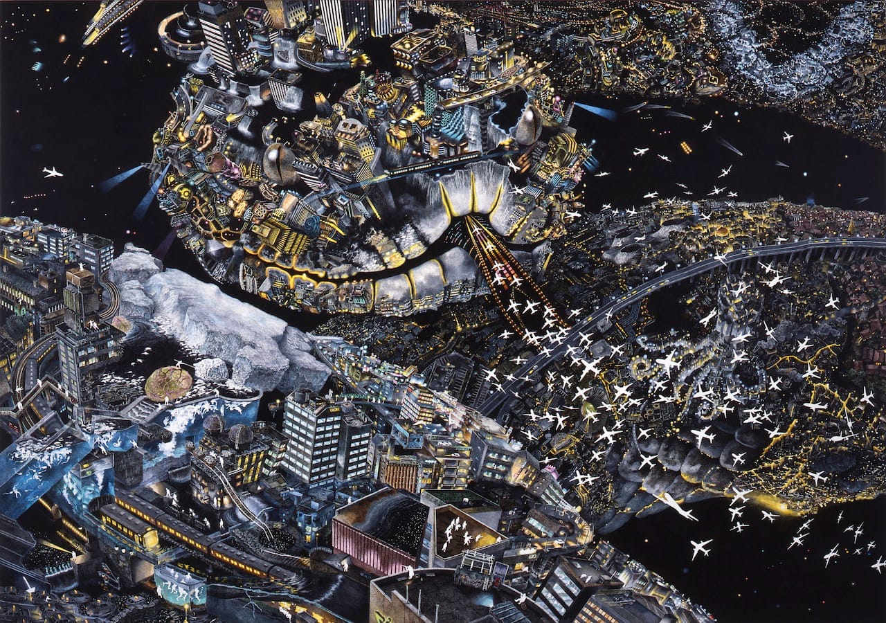 Manabu Ikeda, (b. 1973), Victim, 2009. Pen, acrylic ink on paper, mounted on board; 27 3/5 x 39 2/5 in. Private Collection, New York. © Manabu Ikeda, courtesy Mizuma Art Gallery. Photo by Kei Miyajima.