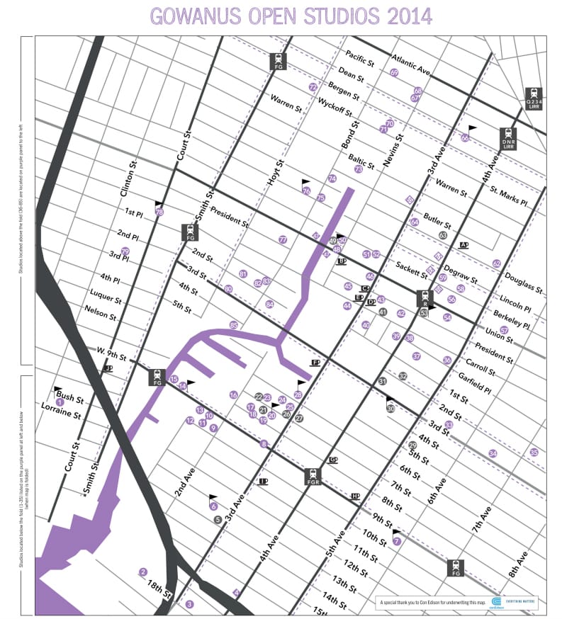 Gowanus Open Studios 2014 map (artsgowanus.org)