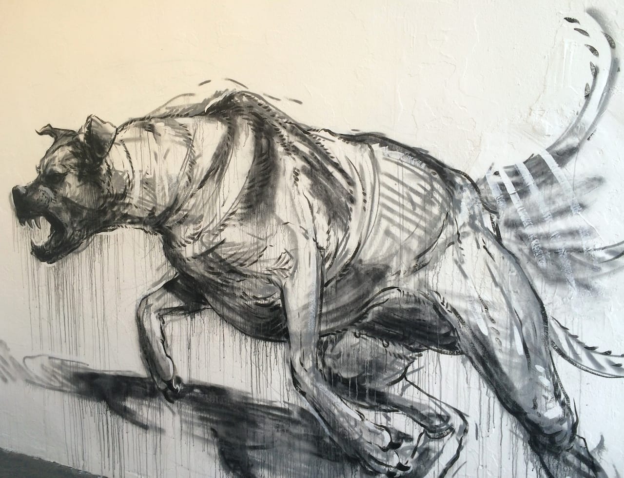 A mural by Brian Adam Douglas in the hallway at 183 Lorraine Street