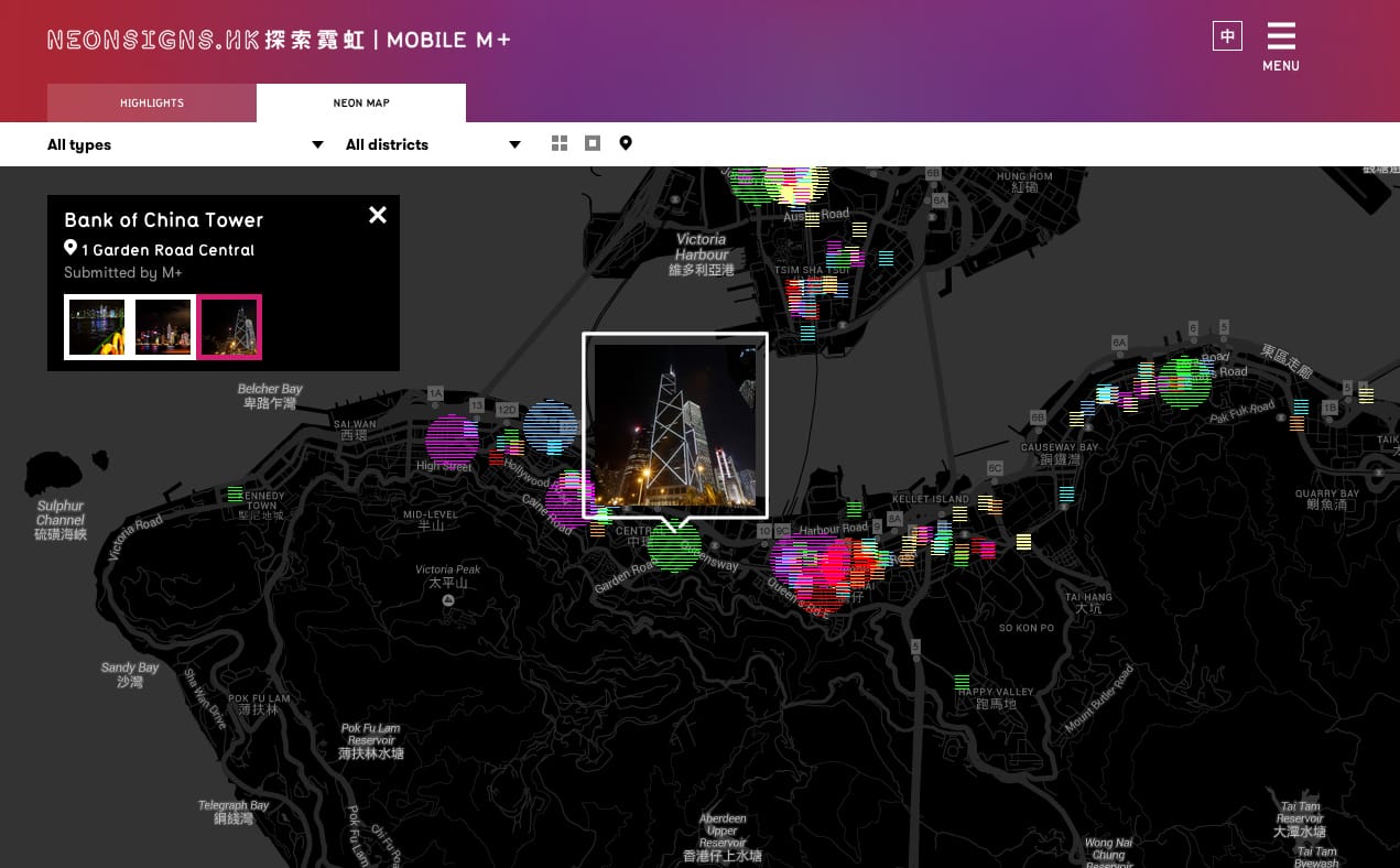 Map of Hong Kong neon (screenshot from neonsigns.hk by the author)