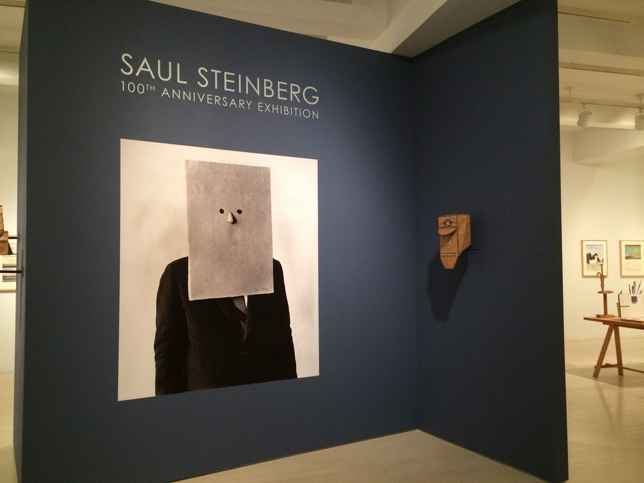 Installation view, 'Saul Steinberg: 100th Anniversary Exhibition' at Pace Gallery (all photos by the author for Hyperallergic)
