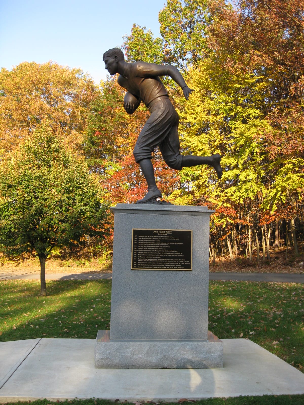 Memorial in Jim Thorpe, Pennsylvania (photograph by Doug Kerr, via Wikimedia)