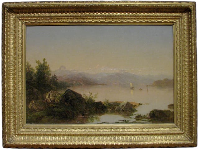 John Frederick Kensett, "Lake George," 1853, oil on canvas. (Gift of Mrs. John W. Field in memory of her husband)