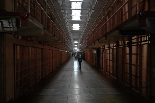 The Alcatraz cell block which used to house over 300 inmates.