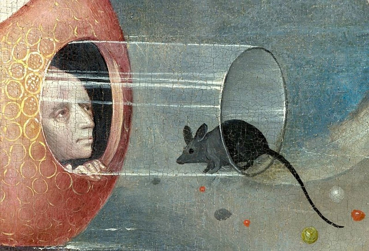 Hieronymus Bosch, The Garden of Earthly Delights (center panel, detail), c. 1490-1510, oil on panel. Prado, Madrid, Spain/Bridgeman Art Library.