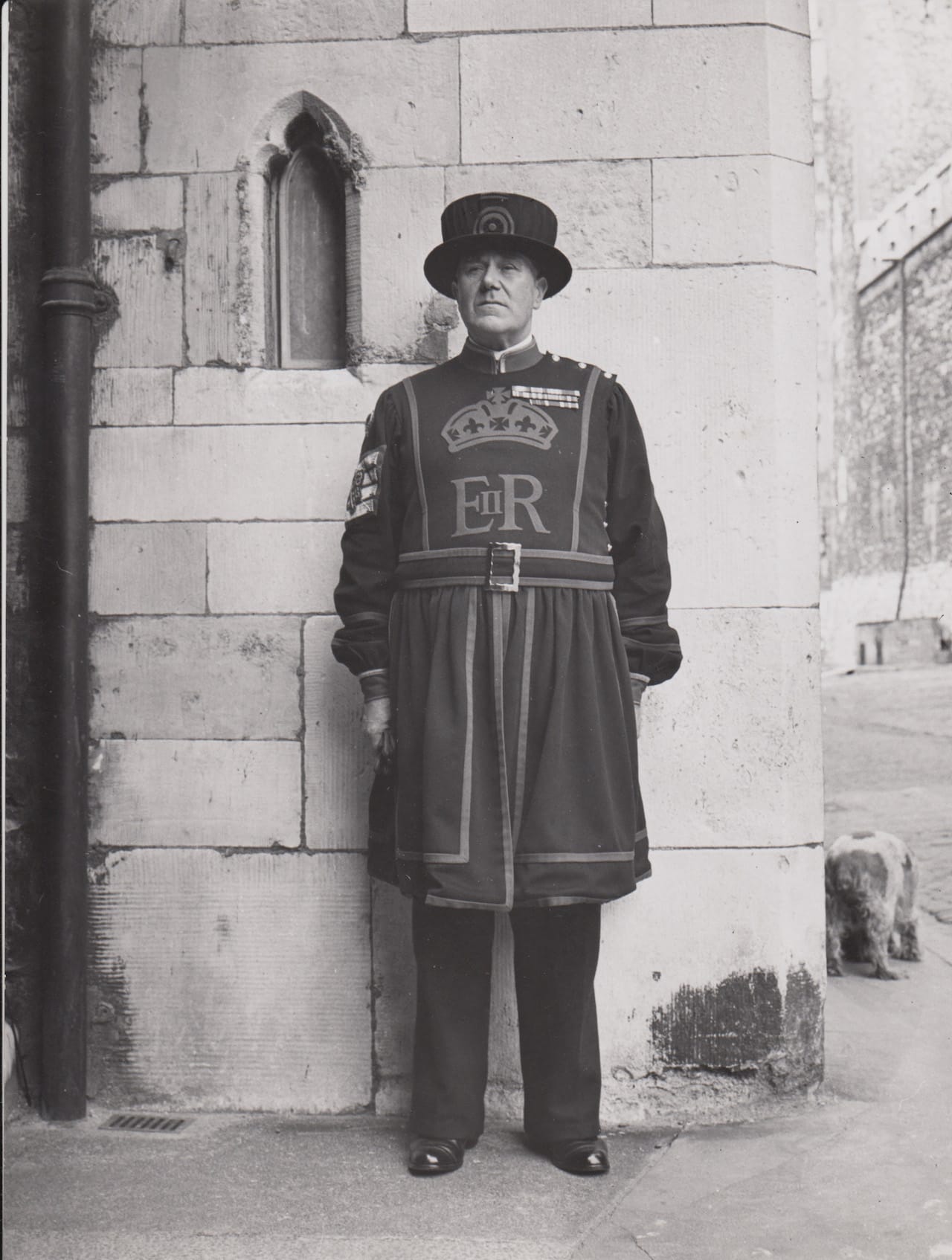 Norman Rockwell, "Reference photo for Tower of London Guard, Pan American- England" (1956)