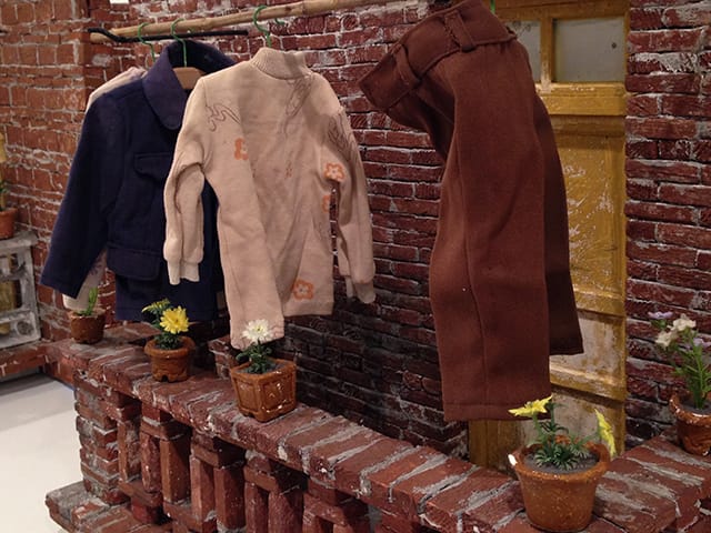 [IMAGE: Chen Qiulin, “Balconies #1, #4, #5, #9,” 2007, mixed media, 18 x 29 x 9 inches [Detail] ]