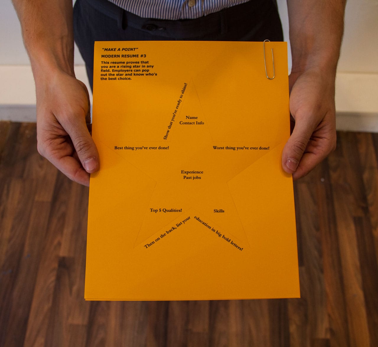 Paul Shortt, "Make a Point" (2014), modern resume #3 (image courtesy the artist)