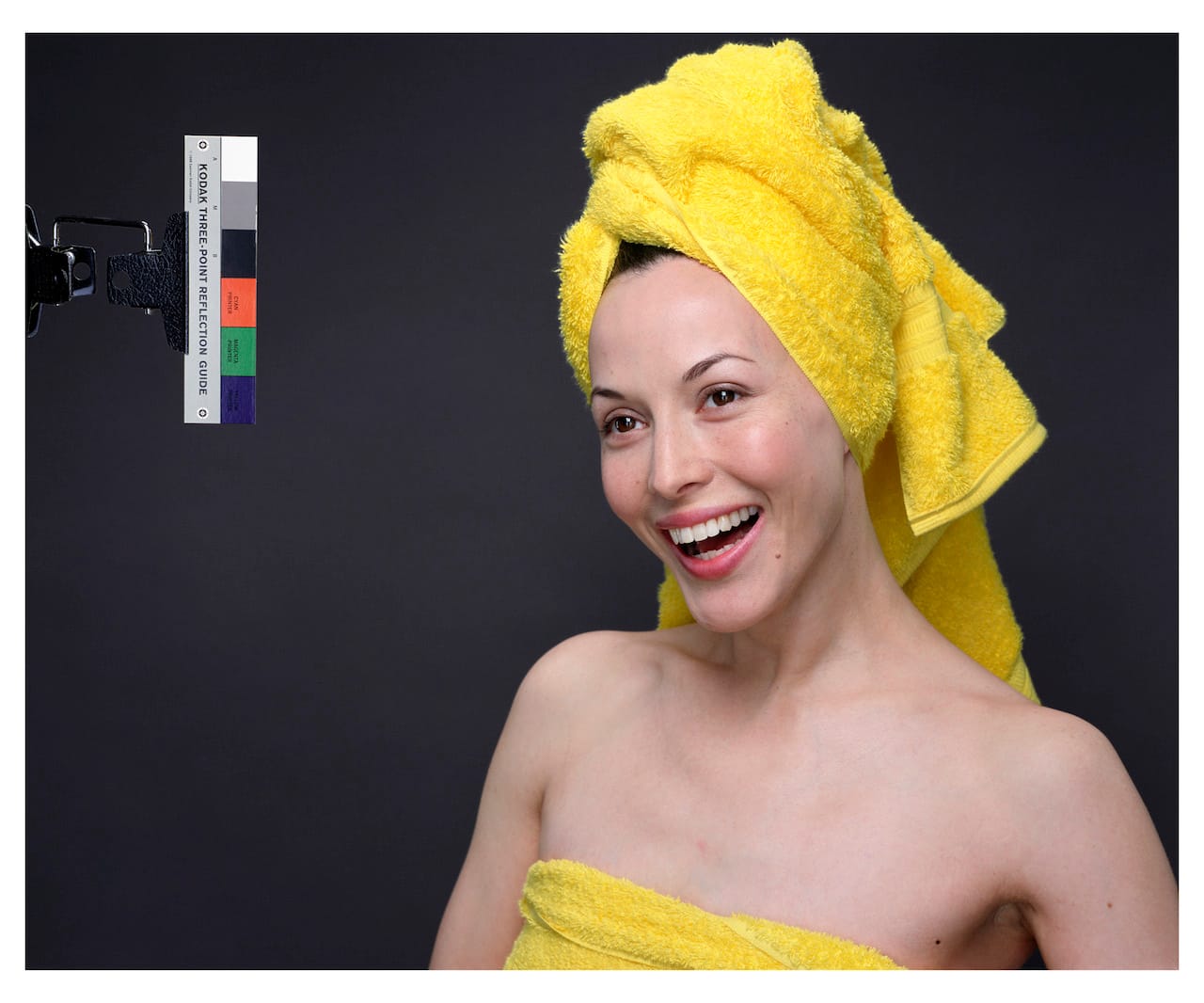 Christopher Williams (American, born 1956). Kodak Three Point Reflection Guide / © 1968, Eastman Kodak Company, 1968 / (Meiko laughing) / Vancouver, B.C. / April 6, 2005. 2005. Chromogenic color print. Paper: 20 x 24″ (50.8 x 61 cm); framed: 34 x 37 3/4″ (86.4 x 95.9 cm). Glenstone. Courtesy of the artist; David Zwirner, New York/London; and Galerie Gisela Capitain, Cologne © Christopher Williams