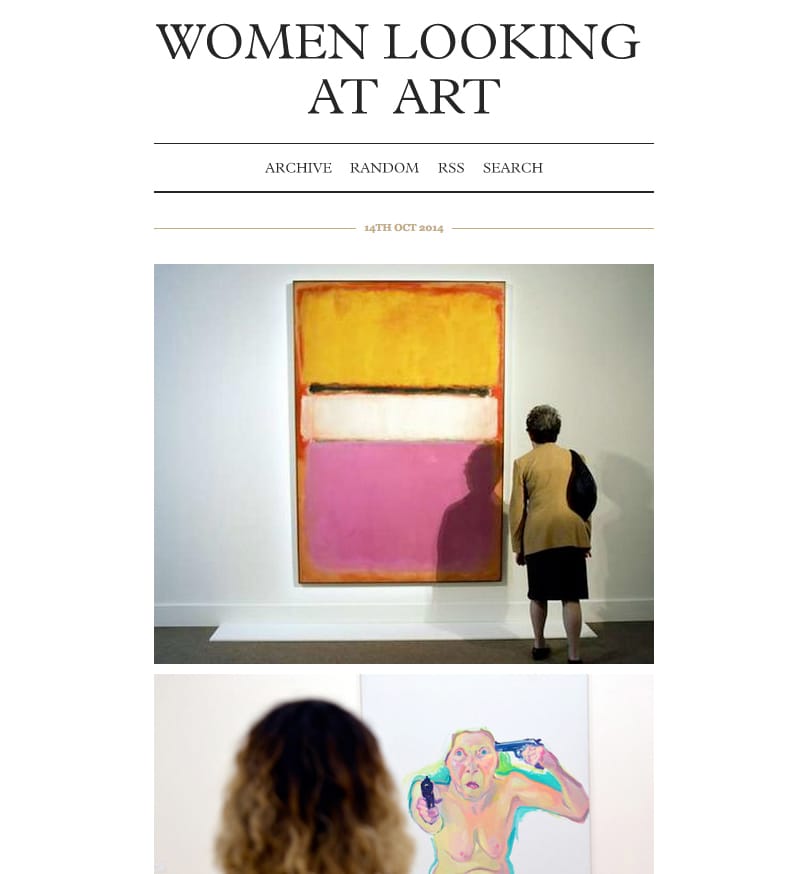 Women Looking at Art (screenshot via womenlookingatart.tumblr.com)