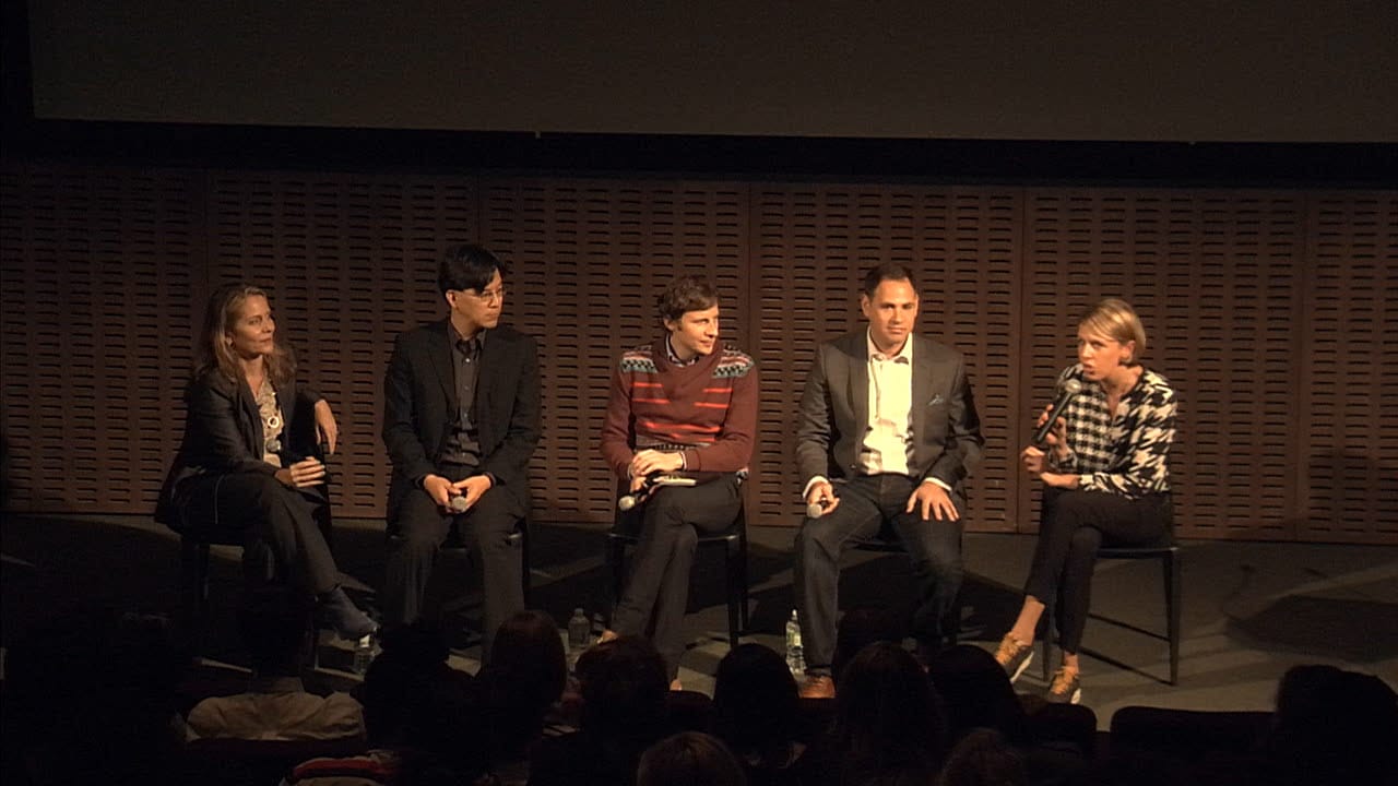 Speakers at the Museum of Modern Art's panel on synthetic biology and design, "Synthetic Aesthetics: New Frontiers in Contemporary Design," convened by Senior Curator Paola Antonelli, October 28, 2014 (image courtesy the Museum of Modern Art)