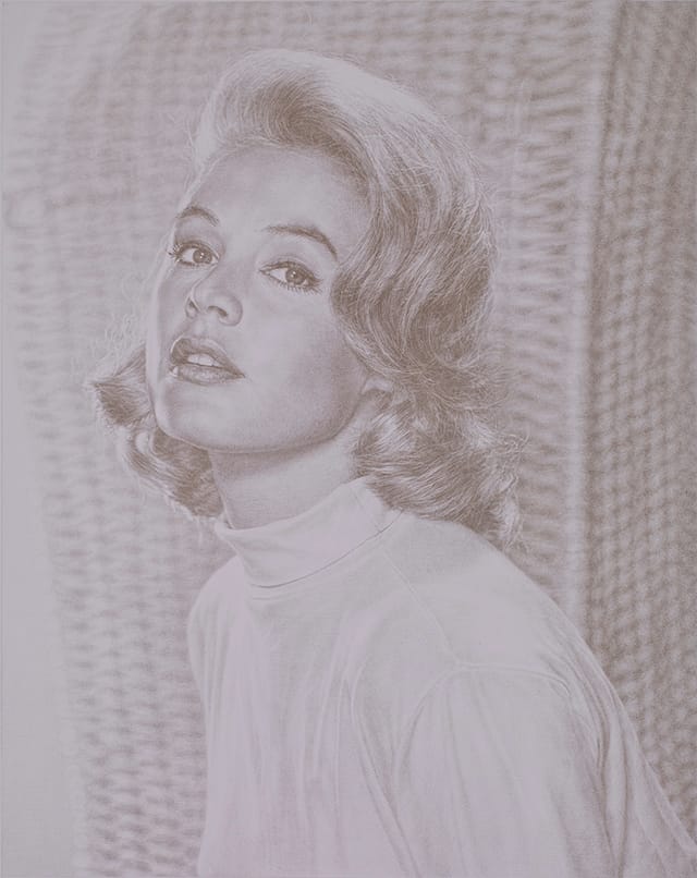 Obituary portrait: Sandra Dee, 2007, Silverpoint on paper, 58 x 46 cm