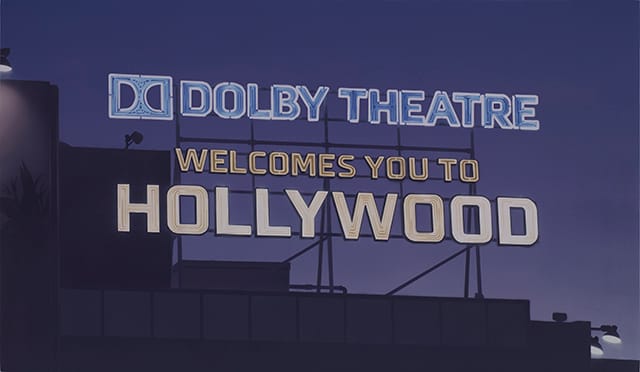 Obituary portrait: Ray Dolby, 2013, Enamel on board, 35 x 60 cm