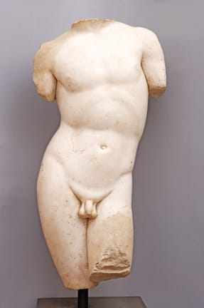 UnknownImperial Roman Male Torso (perhaps Apollo),1st century CEThasian marble39 in. Courtesy Antiquarium, Ltd. Fine Ancient Arts Gallery, New York (via leslielohman.com)