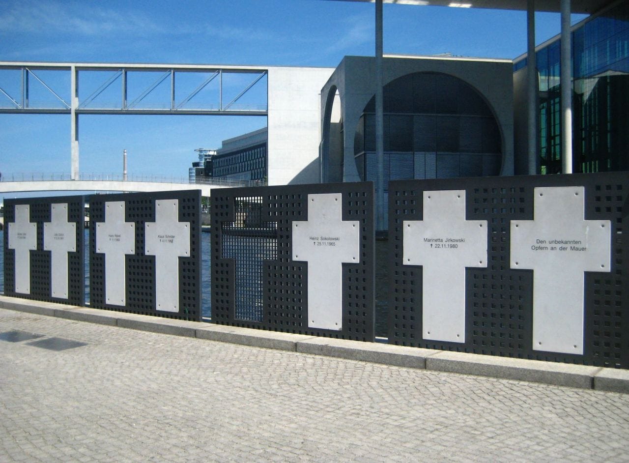 The White Crosses memorial near the Reichstag, from where they were taken. (Image via Wikimedia)