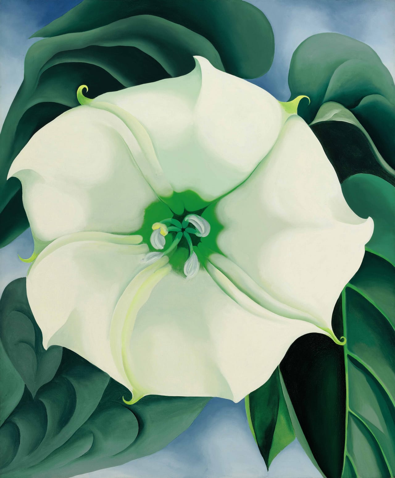 Georgia O’Keeffe, "Jimson Weed/White Flower No. 1" (1932), oil on canvas, 48 x 40 in (121.9 x 101.6 cm) (© 2014 The Georgia O'Keeffe Museum / Artists Rights Society [ARS], New York, image courtesy Sotheby's)