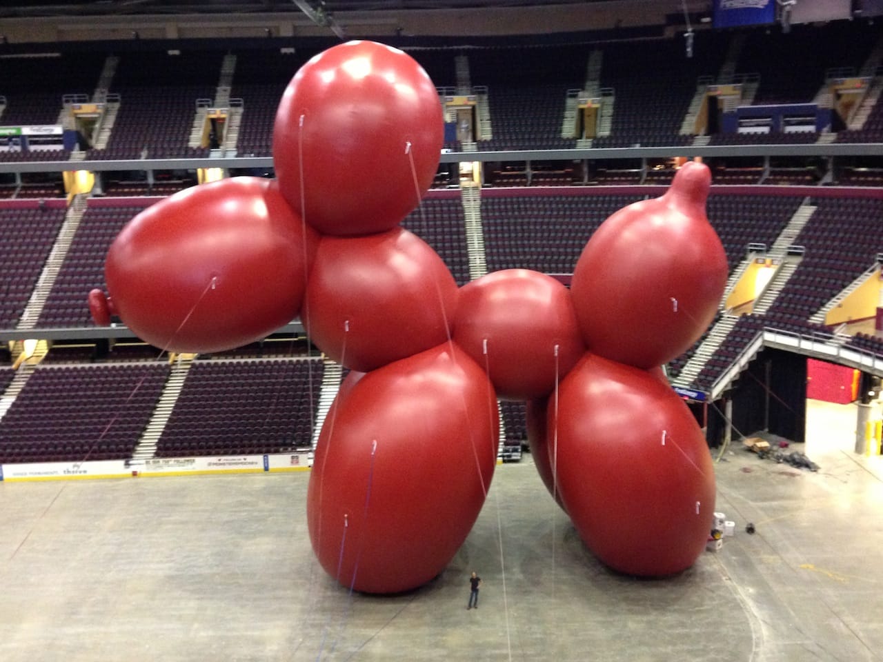 Some of BTL's inflatables can reach 85’ft tall. For test inflation they have to go outside…..normally the factory parking lot. If the weather does not cooperate sometimes they have to go to the local sports area and ask for a few hours of time to use the facility!