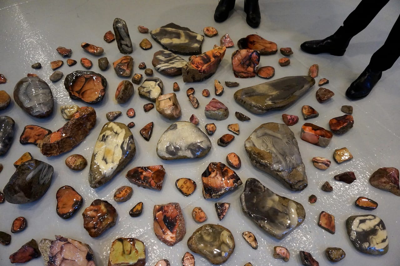Aura Rosenberg, "Dialectical Porn Rock Circle" (1990–93), with Martos Gallery
