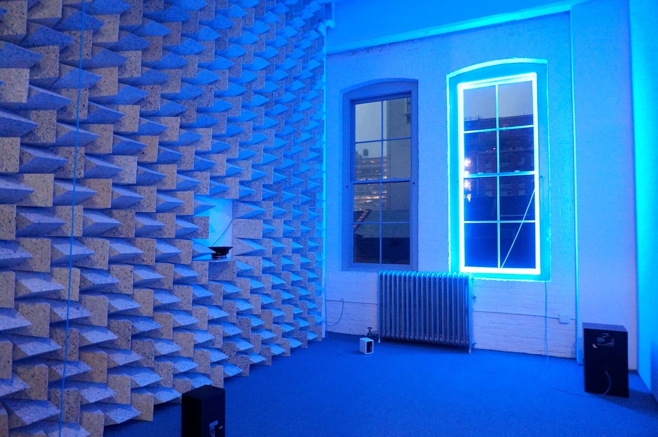 Haroon Mirza's "Access Boot" (2014), at Lisson Galery