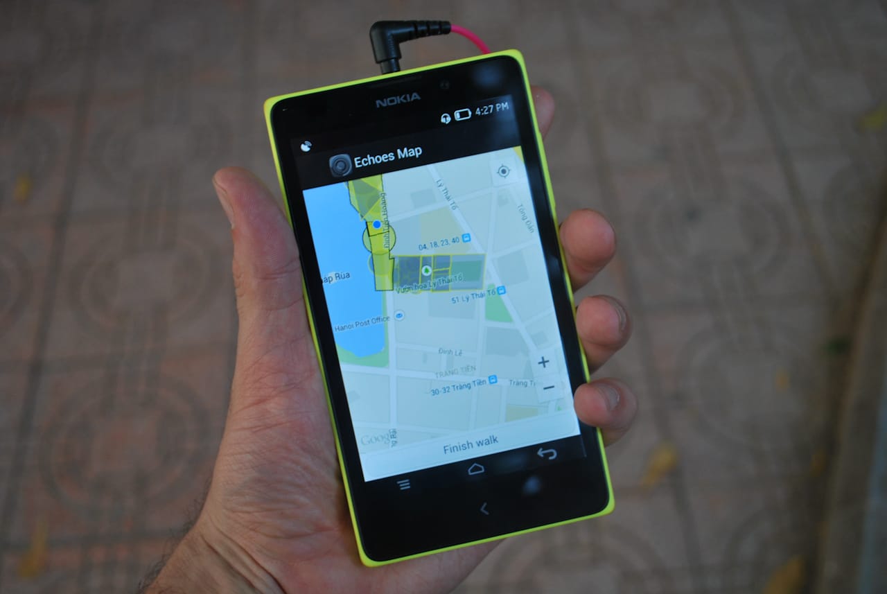 The Echoes app, leading me through the tour.