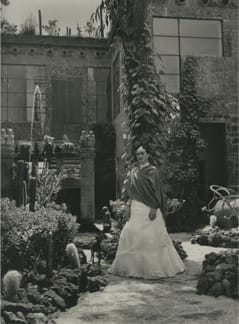 Gisèle Freund, "Frida in the Garden, Casa Azul" (1951) (courtesy Throckmorton Fine Arts) (for a larger version, click here)