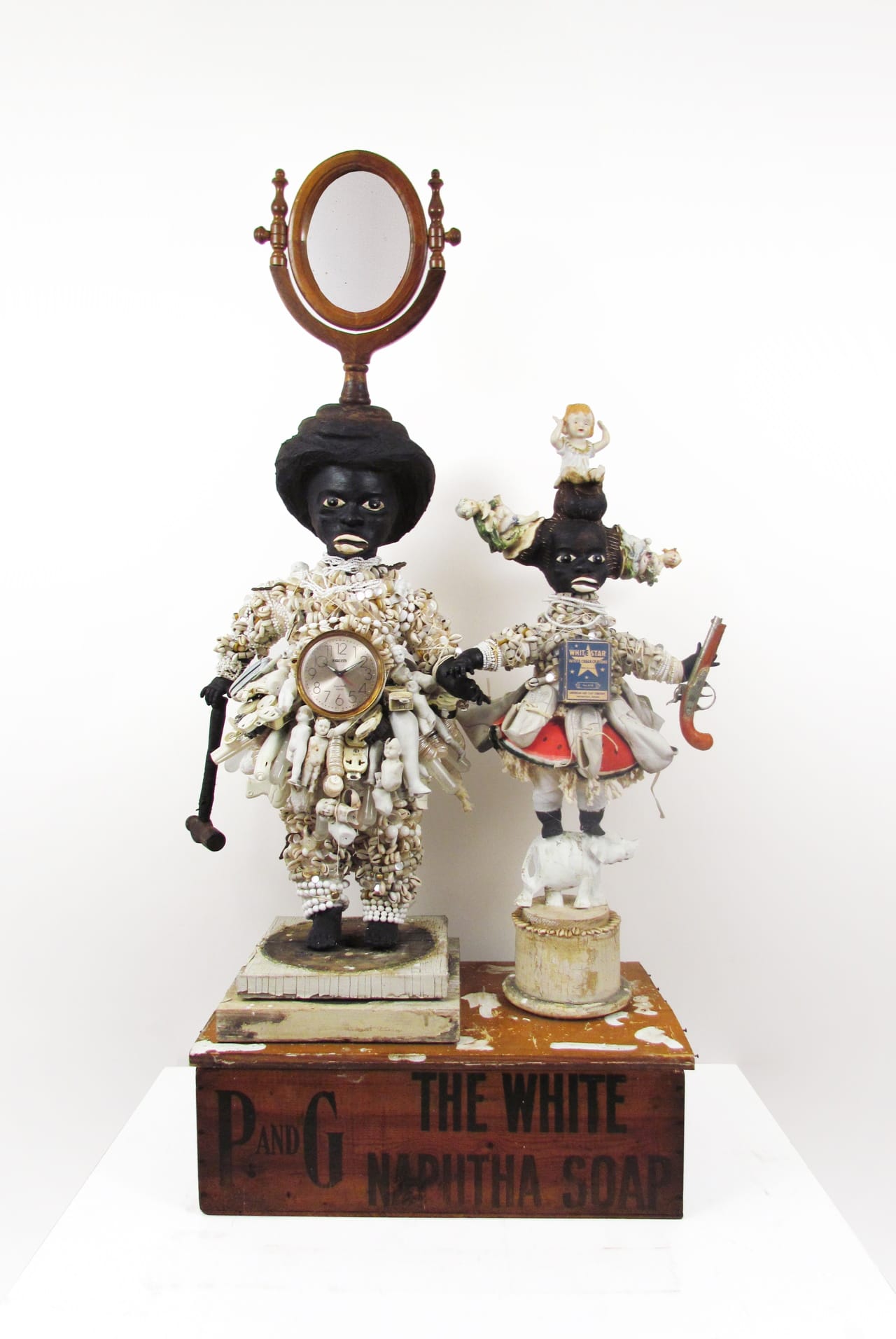 Vanessa L. German, "White Naptha Soap or, Contemporary Lessons in Shapeshifting" (2012), mixed-media assemblage, 55 x 15 x 26 in (photo courtesy Pavel Zoubok Gallery, New York) (click to enlarge)