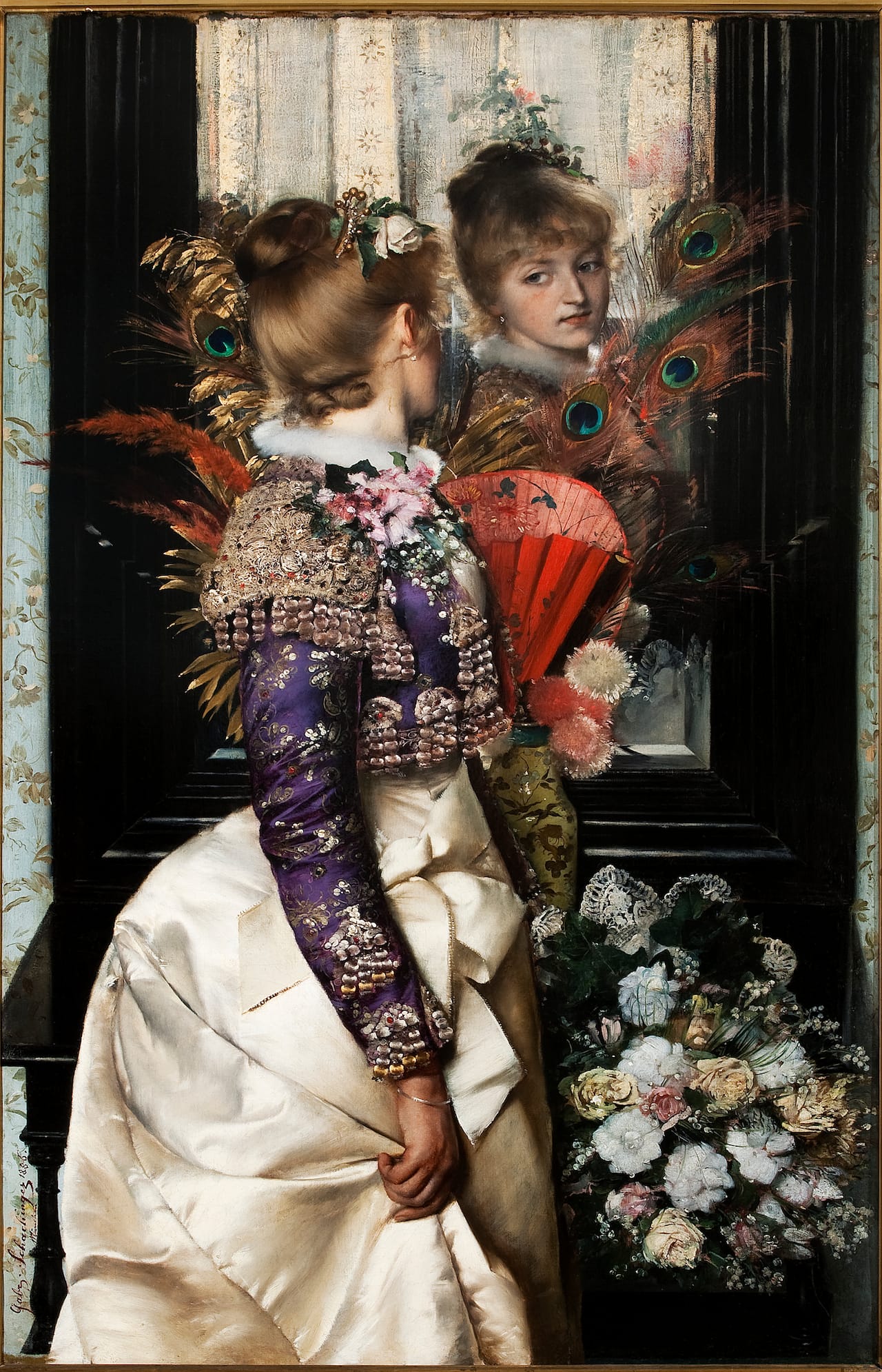 "Sweet Reflections," (1886) by Gabriel Schachinger (Collection of the Woodmere Art Museum, Bequest of Charles Knox Smith) 