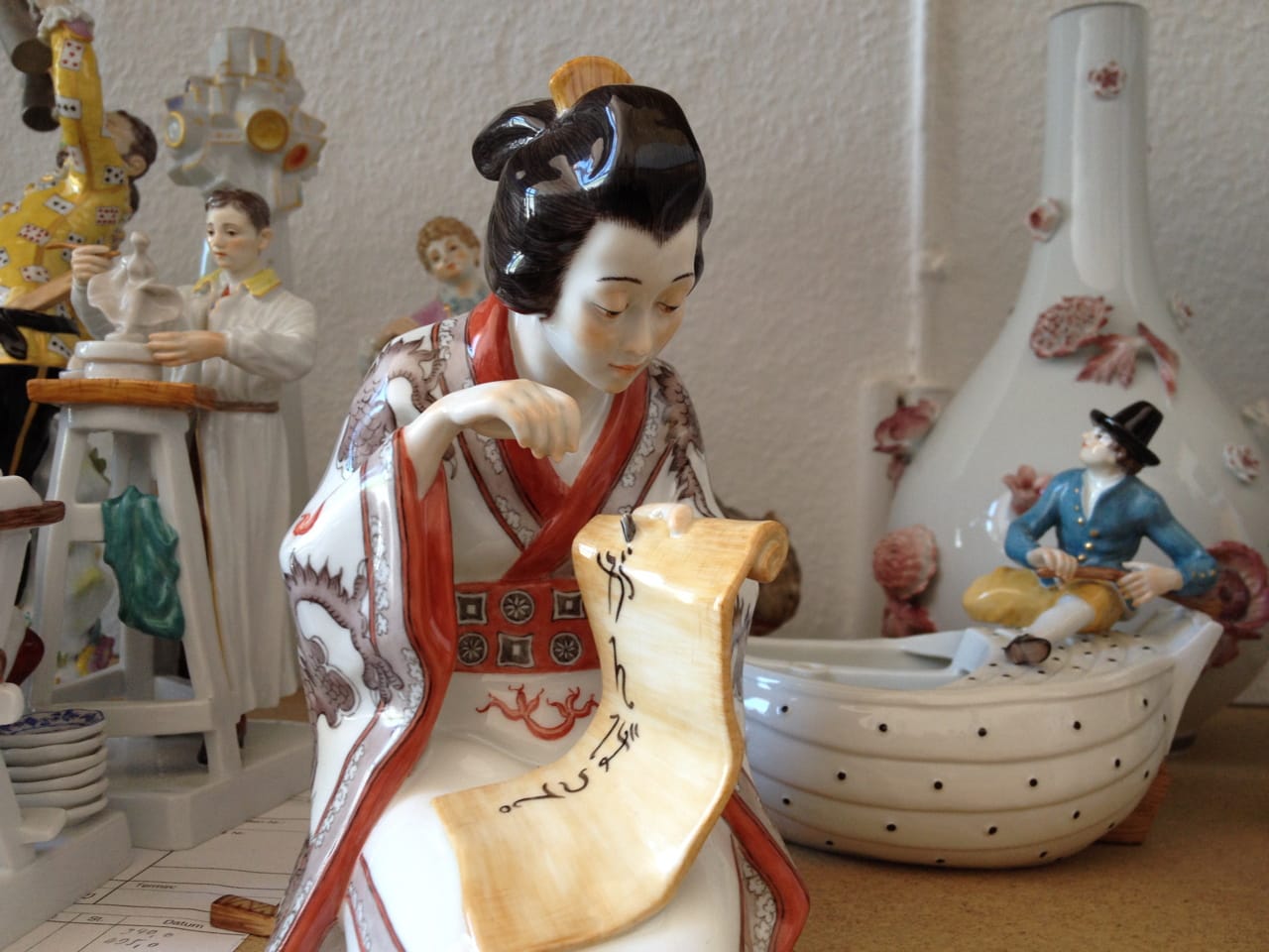 Porcelain figurines at Meissen (click to enlarge)