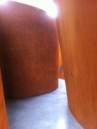 Richard Serra, “Inside Out” (interior view) (2013), weatherproof steel, 2 inches thick, overall dimensions: 13’ 2” x 80’ 9” x 40’ 2”