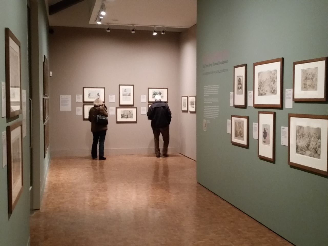 Installation view of 'High Spirits — The Comic Art of Thomas Rowlandson'