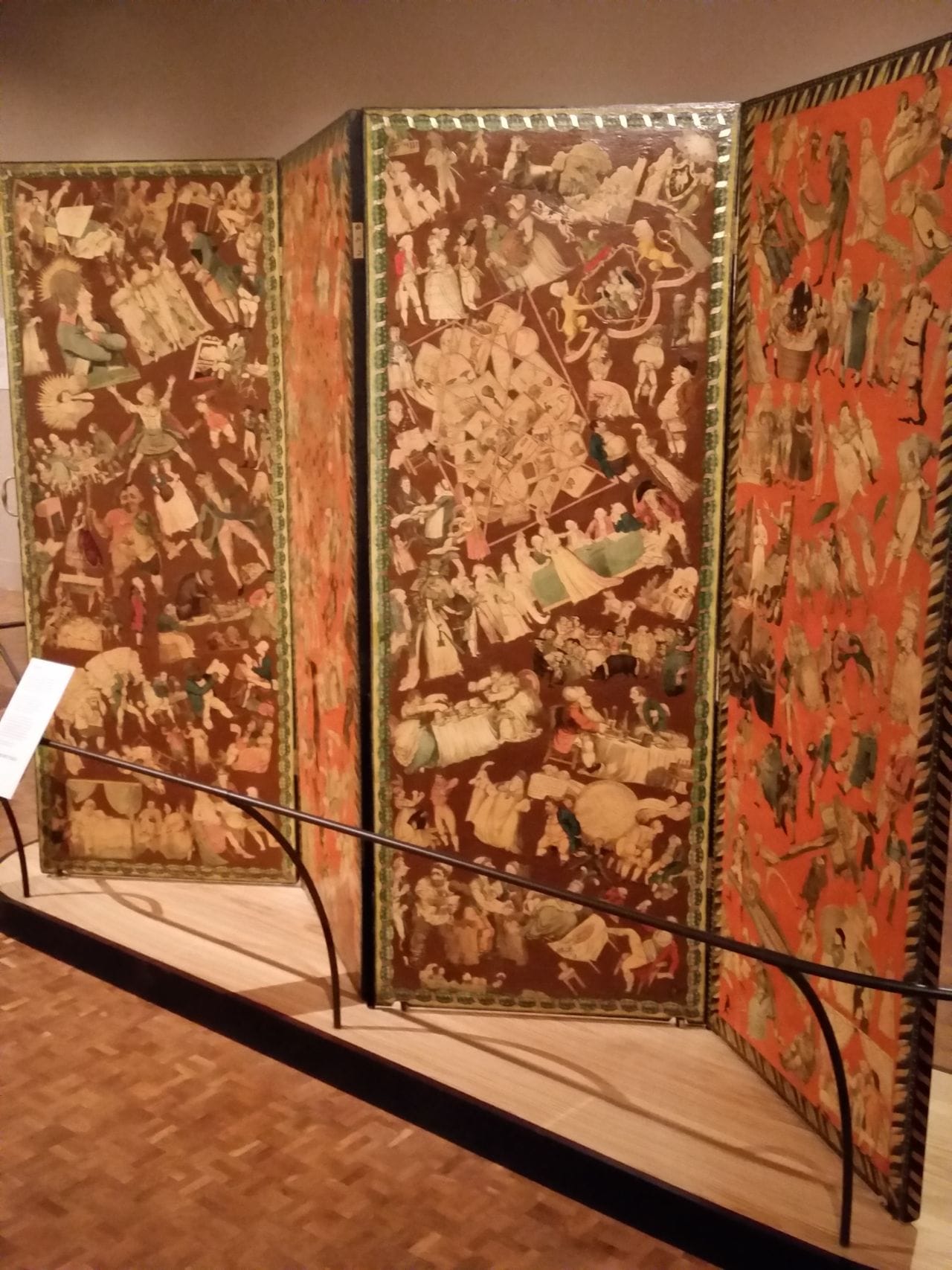 Thomas Rowlandson, Folding screen with pasted-on satirical prints, late 18th century