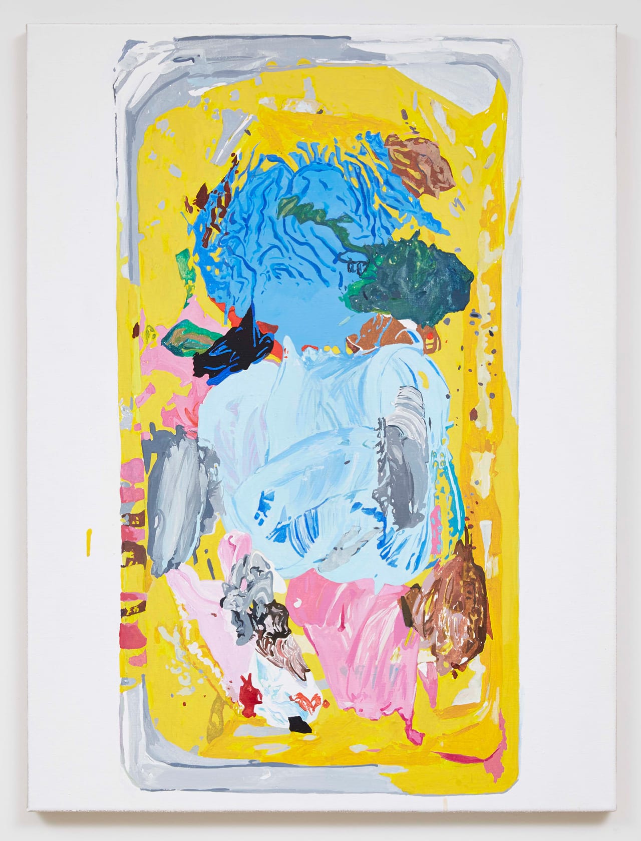 Melissa Gordon, "Material Evidence (Tray)" (2014), acrylic on linen , 23 1/2 x 31 1/2 in (click to enlarge)