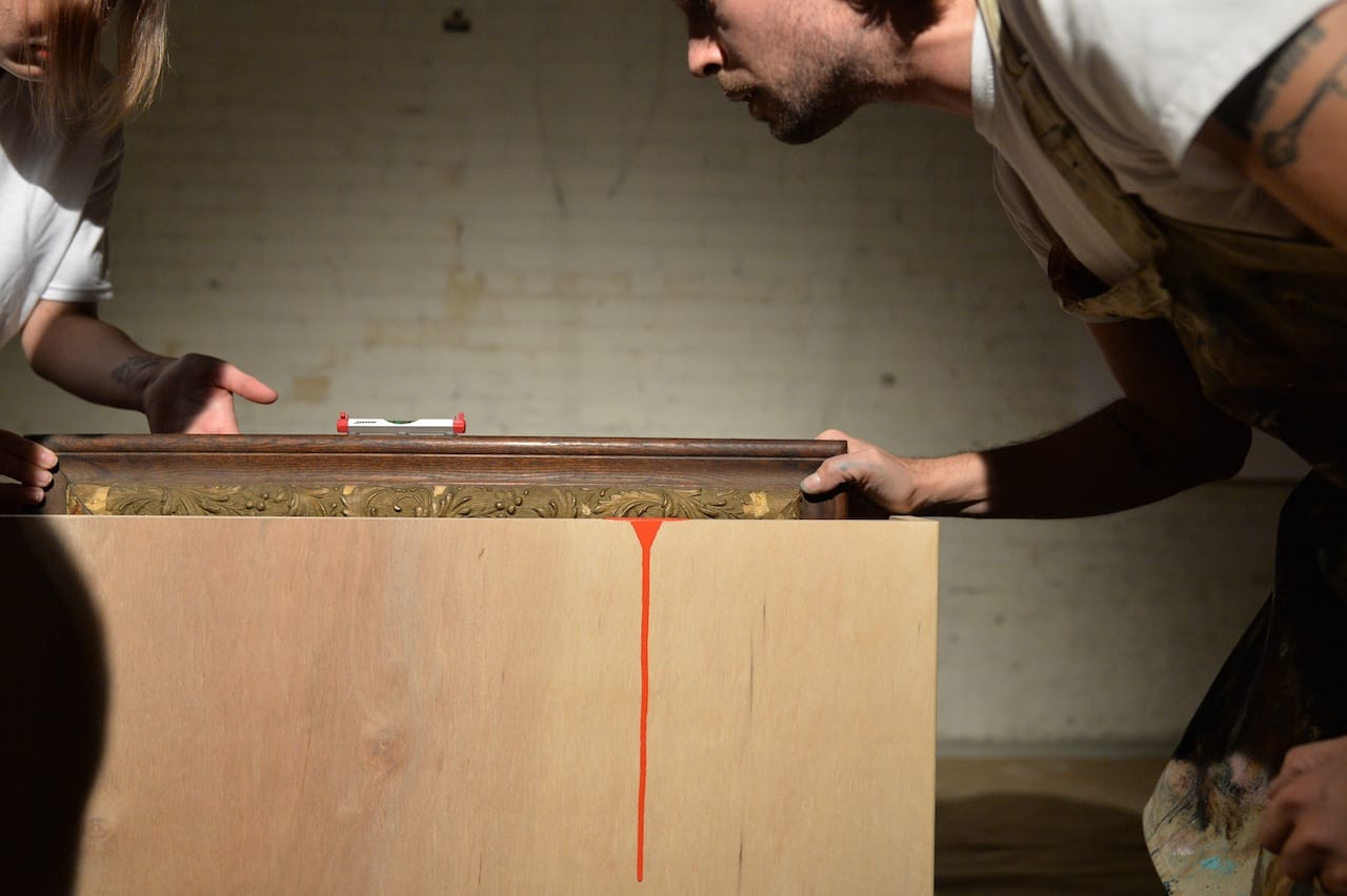 Oliver Jeffers, "Dipped Paintings" performance