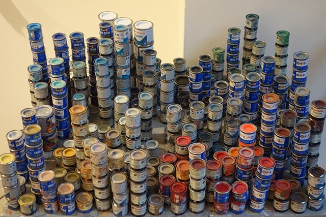 Des Lawrence's paint and palette (all images courtesy the artist)