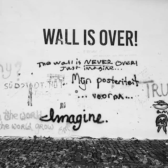 The John Lennon Wall shortly after it was buffed by Prague Service (photo by @matushy/Instagram)
