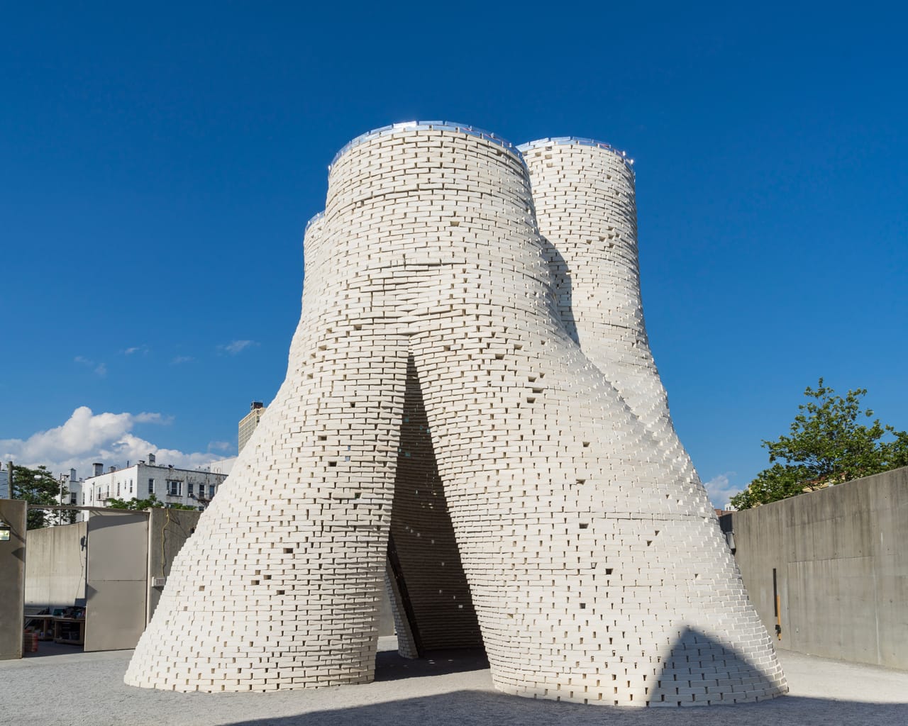 Installation view of The Living’s Hy-Fi, the winning project of the Museum of Modern Art and MoMA PS1’s 2014 Young Architects Program, June 27–September 7, 2014 (photo by Kris Graves)