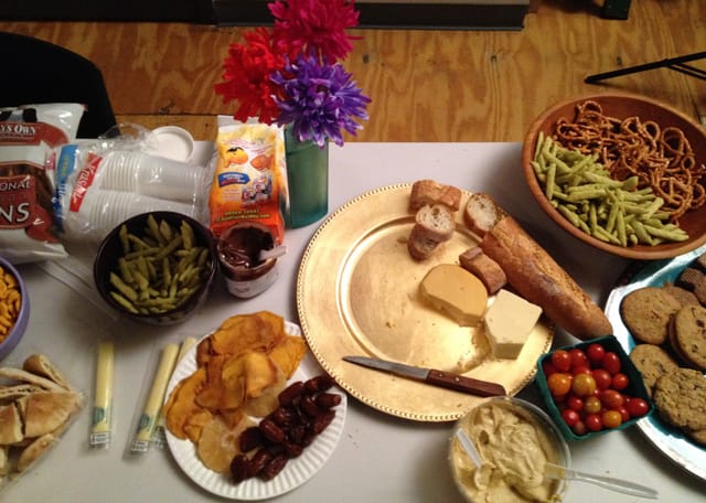 No community meeting is complete without snacks. The spread here definitely felt appropriate to the Park Slope location.