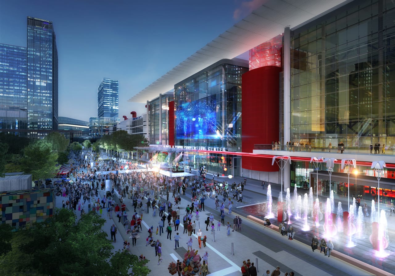 Rendering of the new lobby and for the George R. Brown Convention Center (image courtesy TK)