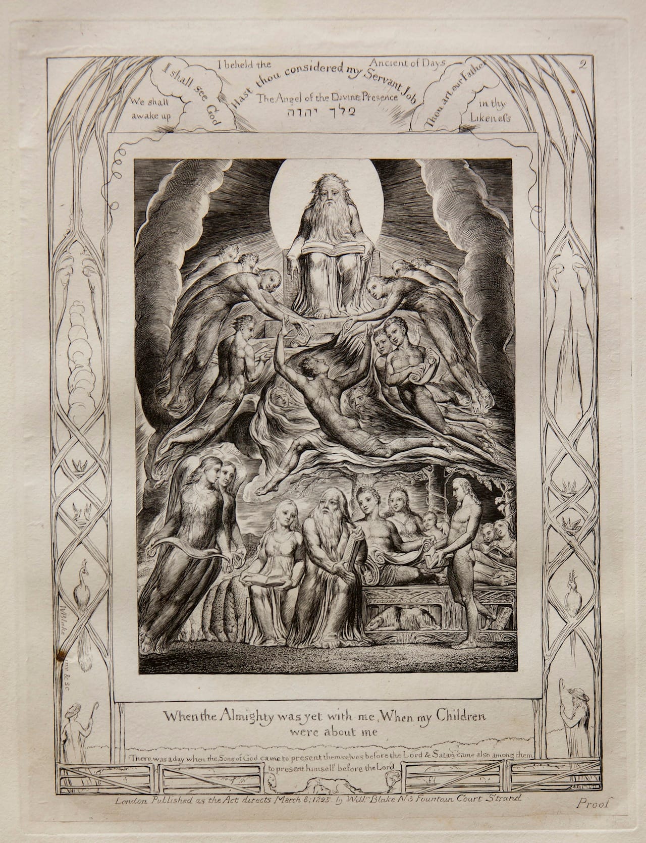 William Blake Satan Before the Throne of God, from Illustrations of the Book of Job, 1825 (published 1826) Engraving on India paper chine collé on wove paper Jansma Collection, Grand Rapids Art Museum, 2014.1c