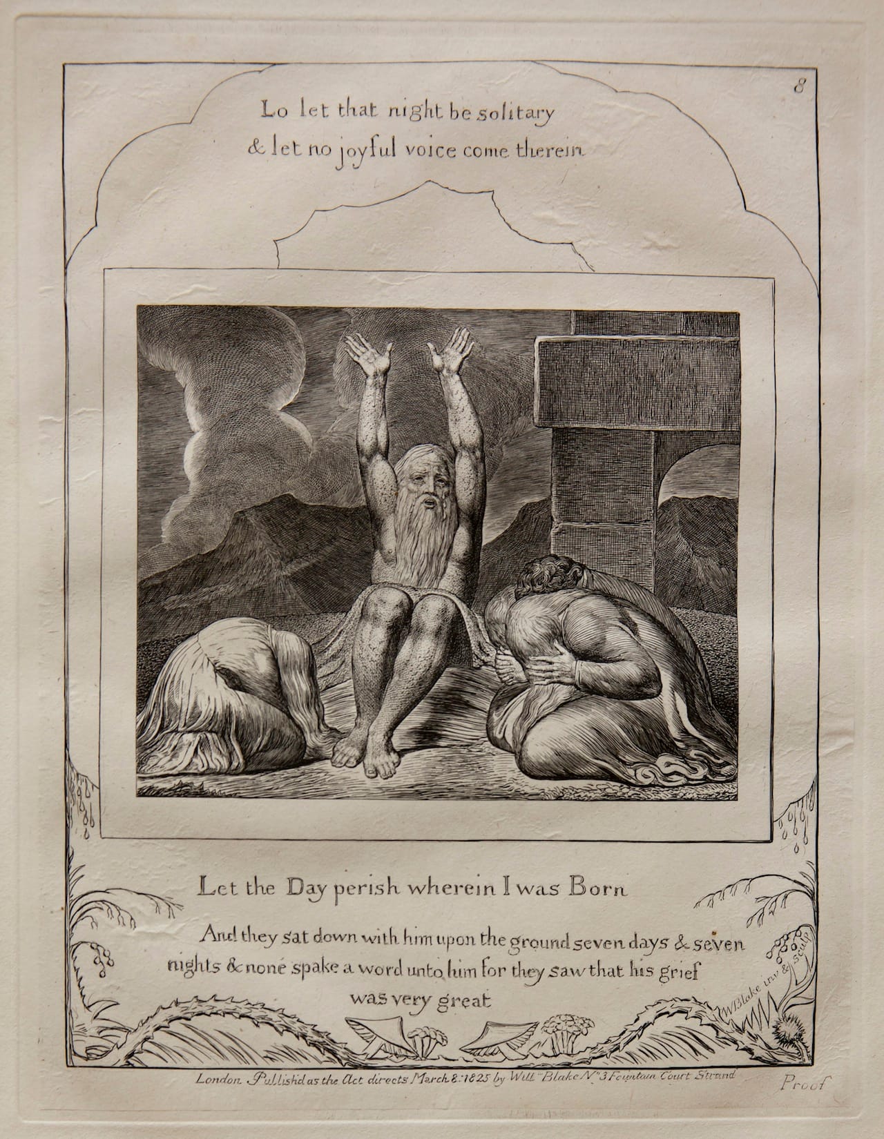 William Blake Job’s Despair, from Illustrations of the Book of Job, 1825 (published 1826) Engraving on India paper chine collé on wove paper Jansma Collection, Grand Rapids Art Museum, 2014.1i