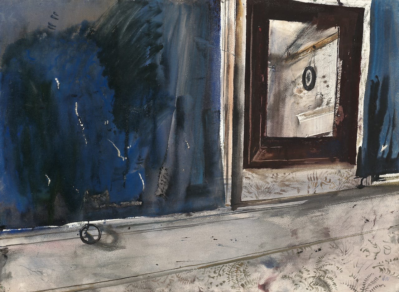 "Room in the Mirror Study," 1948, watercolor on paper © Andrew Wyeth. Private Collection.